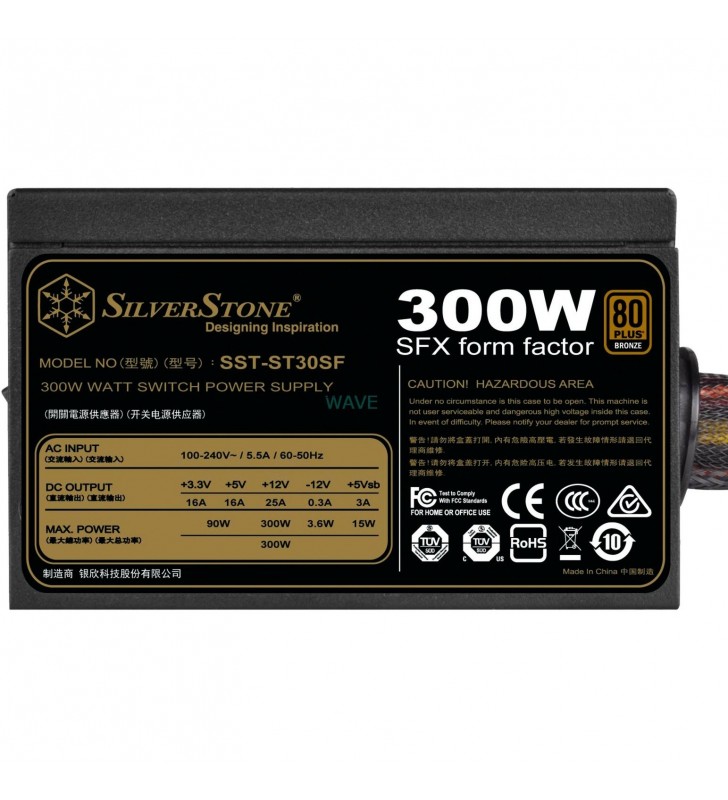 SilverStone  SST-ST30SF V2.0, sursă de alimentare pentru computer (negru, 1x PCIe, 300 wați)