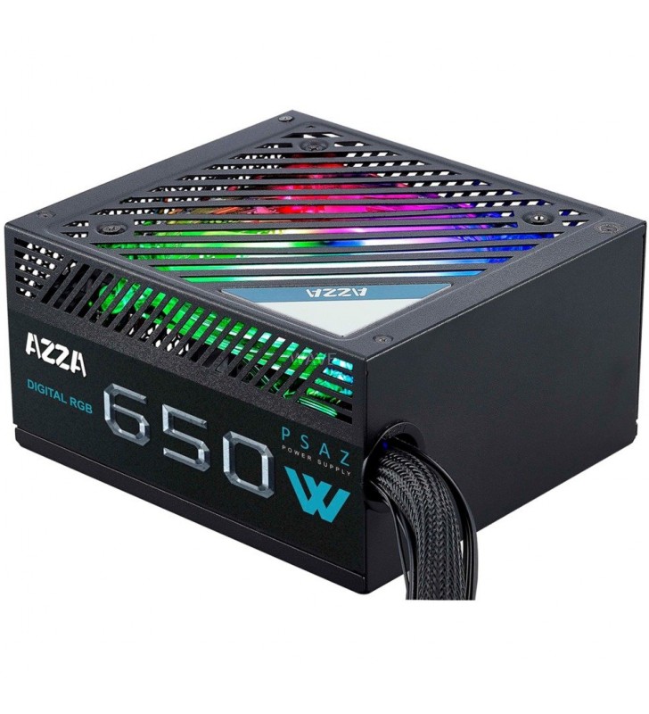 AZZA  PSAZ-650W ARGB 650W, sursa PC (negru, 2x PCIe, 650 wați)