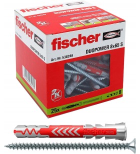 fischer 538246 DUOPOWER 8x65 S, Grey/red