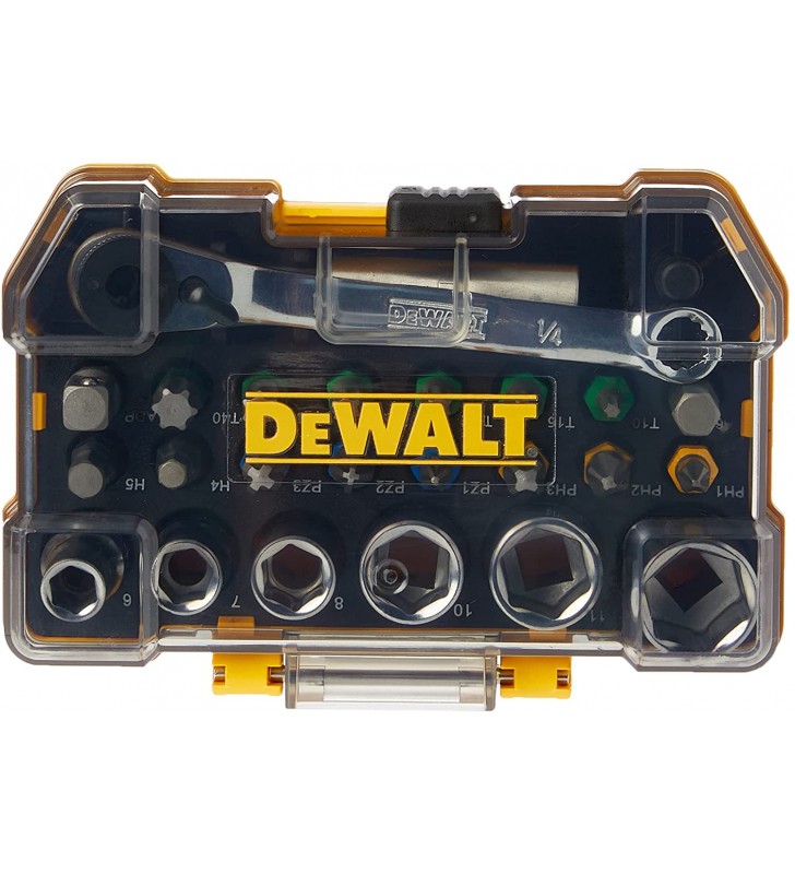 Dewalt DT71516-QZ 24 Piece High Performance Socket and Srewdriving Set (DT71516) long-living sockets (24 pieces) with case