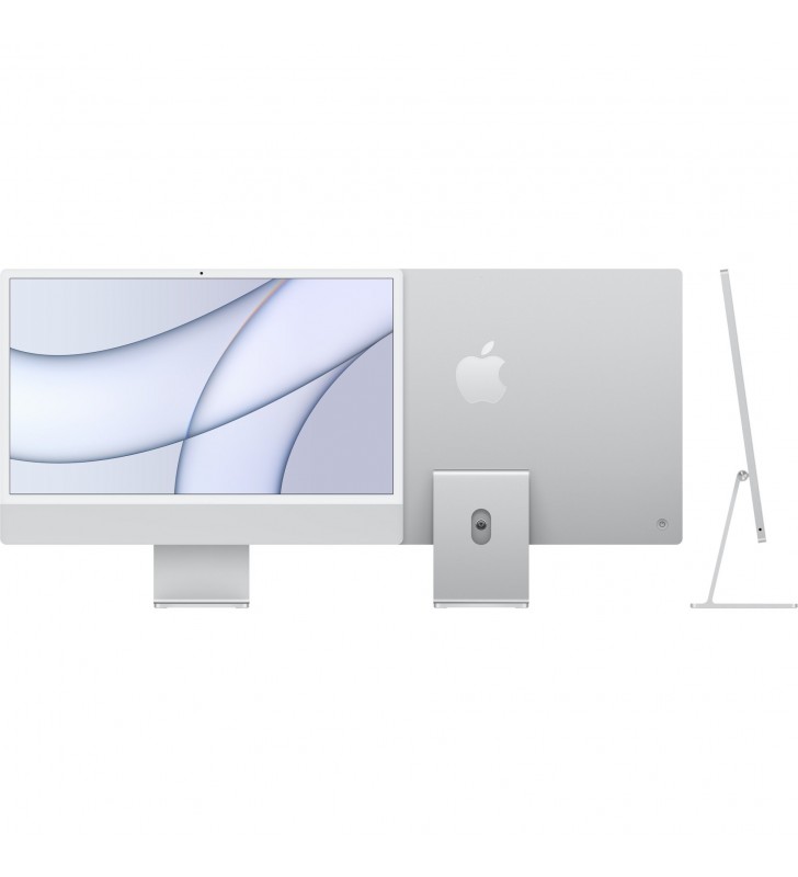 Apple  iMac 24" M1 8-Core cu ecran Retina 4.5K, sistem MAC (argintiu, macOS Big Sur, germană)