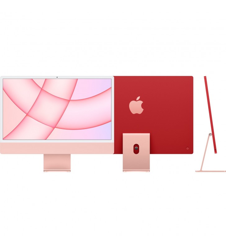 Apple  iMac 24" M1 8-Core cu ecran Retina 4.5K, sistem MAC (roșu/trandafir, macOS Big Sur, germană)