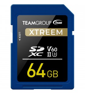 Card de memorie SDXC Team Group XTREEM 64GB (albastru/negru, UHS-II U3, V60)