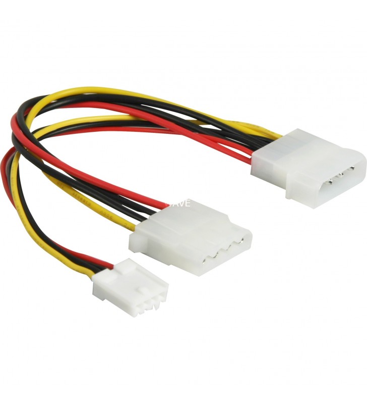 Cablu de alimentare DeLOCK  Y 4pin la 4pin + 3,5" FDD, cablu Y (20 cm)