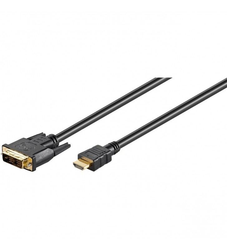 cablu adaptor goobay  DVI-D (mascul) - HDMI (mascul) (negru, 1 metru)