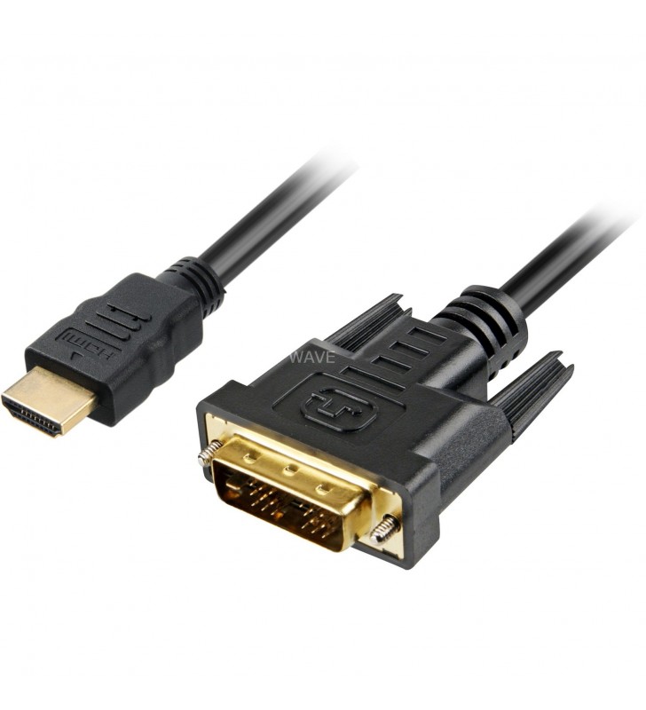 Cablu adaptor Sharkoon  HDMI - DVI (negru, 5 metri, o singură legătură, 18+1)