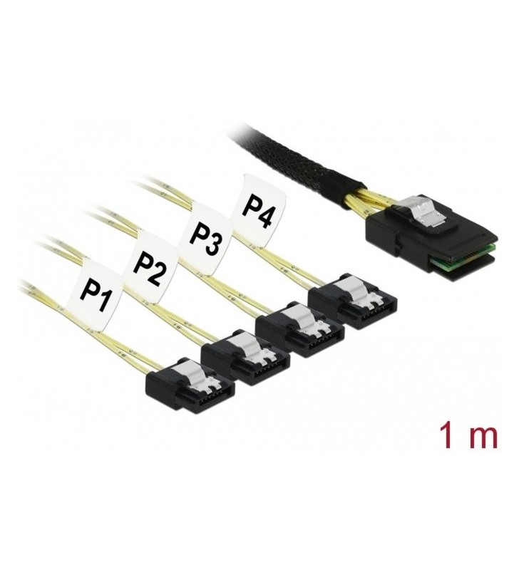 Cablu adaptor DeLOCK  Mini SAS SFF-8087 - 4x SATA 7pin (1 metru)