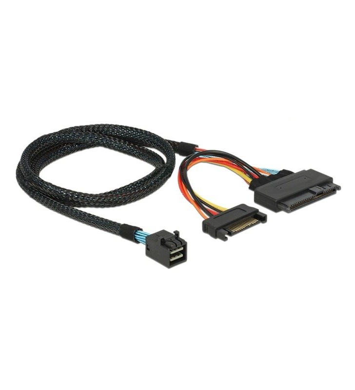 Cablu adaptor DeLOCK  SFF-8643 - U.2 SFF-8639 + conector de alimentare SATA (negru, 75 cm)