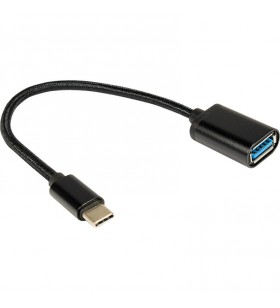Cablu adaptor Inter-Tech  USB-A 3.2 Gen1 - USB C (negru, 20 cm)
