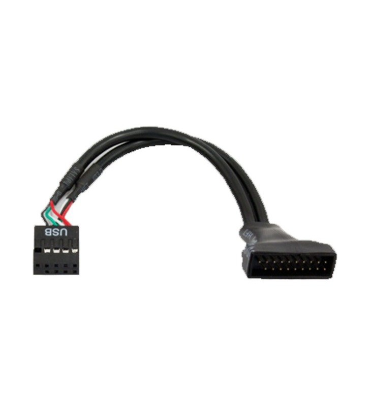 Cablu adaptor Chieftec  USB3T2, 19pin USB 3.0 - 9pin USB 2.0 (negru, 10 cm)