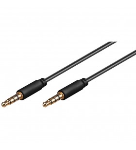 cablu de conectare audio goobay  AUX, mufă de 3,5 mm stereo cu 4 pini (negru, 3 metri)
