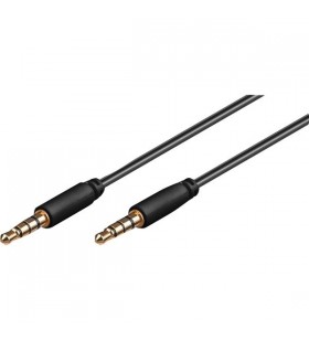 cablu audio goobay  3,5 mm 4 pini - 3,5 mm 4 pini (negru, 2 metri)
