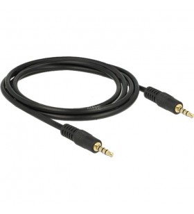 Cablu audio DeLOCK  mufă 3,5 mm 4 pini - 3,5 mm mufă 4 pini (negru, 2 metri)