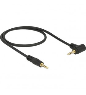 Cablu audio DeLOCK  mufă mufă de 3,5 mm - mufă de 3,5 mm (negru, 50 cm, înclinat)