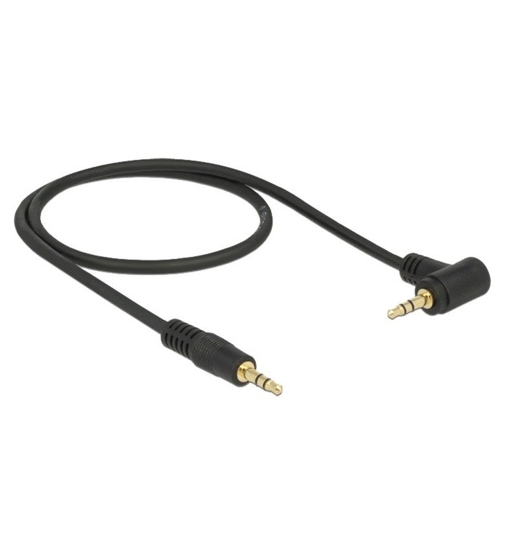 Cablu audio DeLOCK  mufă mufă de 3,5 mm - mufă de 3,5 mm (negru, 1 metru, înclinat)
