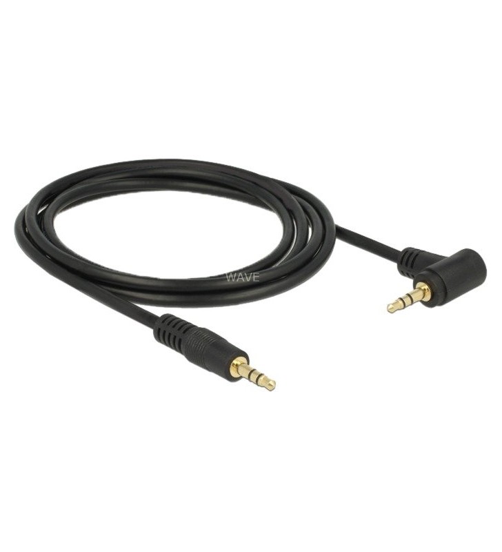 Cablu audio DeLOCK  mufă mufă de 3,5 mm - mufă de 3,5 mm (negru, 2 metri, înclinat)