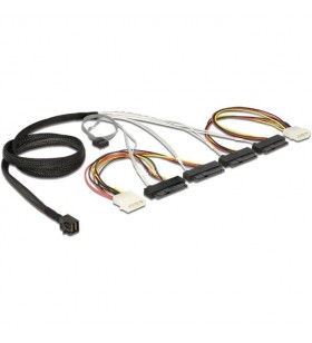 Cablu adaptor DeLOCK  Mini-SAS HD - 4x SAS (negru, 1 metru)