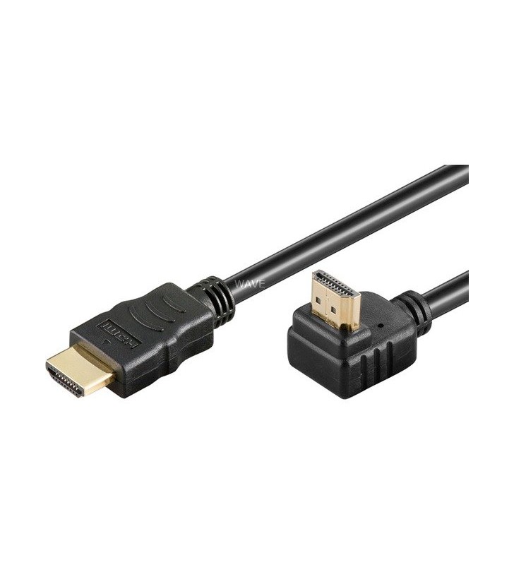 Cablu HDMI de mare viteză goobay  cu Ethernet (negru, 1 metru (în unghi))