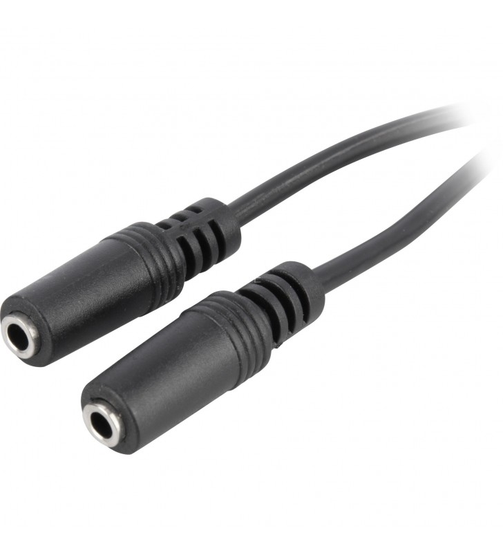 Cablu goobay  mufa de 3,5 mm - 2x mufa de 3,5 mm (negru, 20 cm, stereo)