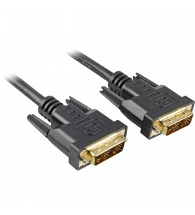 Cablu Sharkoon  DVI-D - DVI-D (negru, 3 metri, o singură legătură, 18+1)