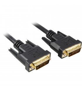 Cablu Sharkoon  DVI-D - DVI-D (negru, 3 metri, legătură duală, 24+1)