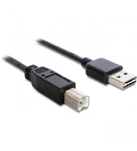 Cablu DeLOCK  EASY USB 2.0 A mufa - USB-B mufa (negru, 50 cm)