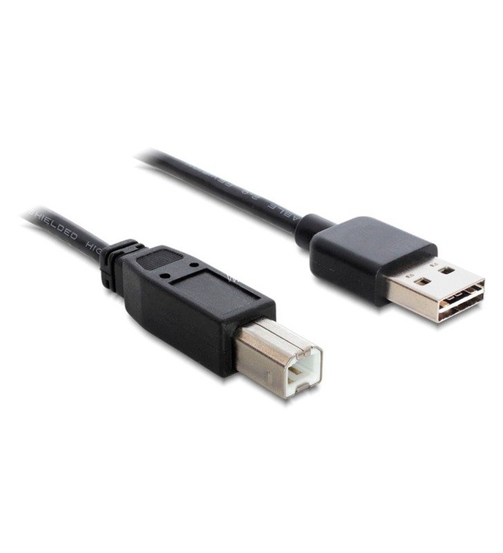Cablu DeLOCK  EASY USB 2.0 A mufa - USB-B mufa (negru, 50 cm)
