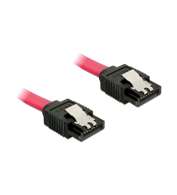 Cablu DeLOCK  SATA drept/drept 10cm (roșu)