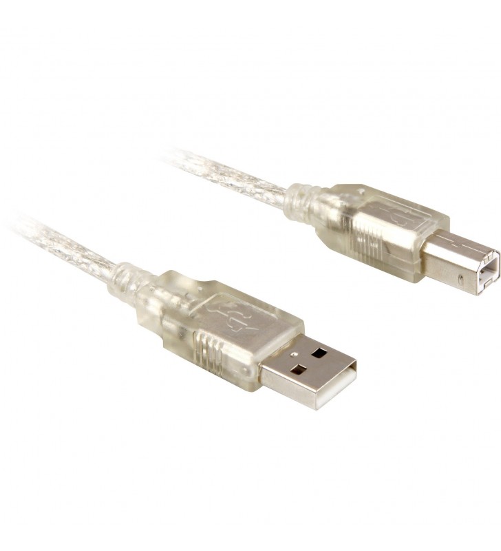Cablu DeLOCK  USB 2.0 AB în amonte (transparent, 0,5 metri)