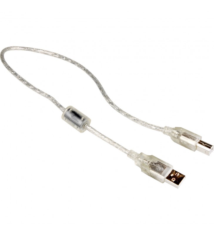 Cablu DeLOCK  USB 2.0 AB în amonte (transparent, 0,5 metri)