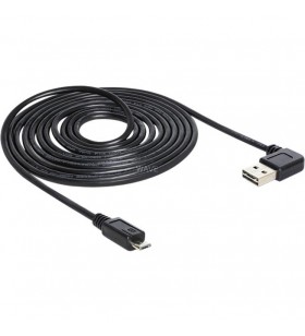Cablu DeLOCK  USB 2.0-A 90°.Tacul - USB Micro-B (negru, 5 metri, conector EASY-USB)