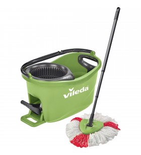 Set mop Vileda  Turbo Easy Wring & Clean Box, ștergător de podea (verde/negru, inclusiv praștie electrică și pedală)