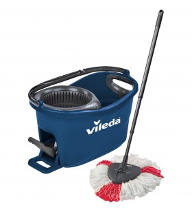 Set mop Vileda  Turbo Easy Wring & Clean Box, ștergător de podea (albastru/negru, inclusiv praștie electrică și pedală)