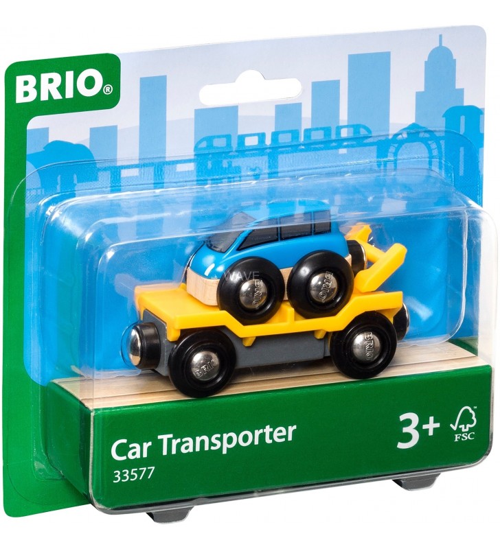 Transport auto BRIO World cu rampă, vehicul de jucărie