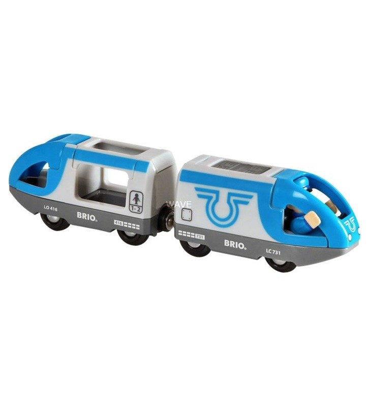 Vehicul de jucărie cu trenul de pasageri albastru BRIO  World (albastru/gri, locomotivă cu baterie)