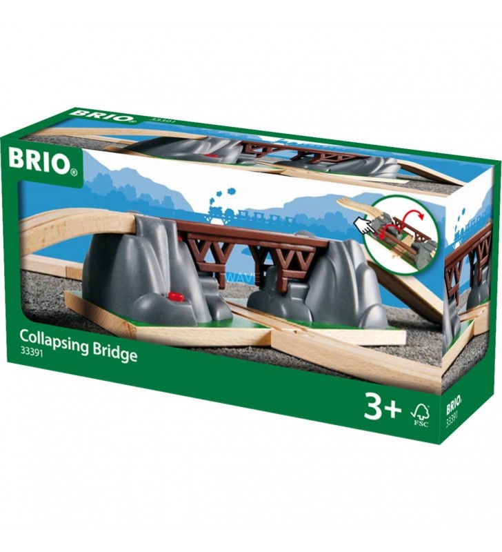 BRIO  World colaps pod, cale ferată (maro/gri)