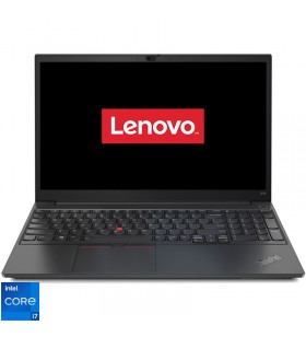 Laptop Lenovo ThinkPad E15 Gen 2 cu procesor Intel Core i7-1165G7, 15.6", Full HD, 16GB, 512GB SSD, NVIDIA GeForce MX450 2GB, Free DOS, Blac