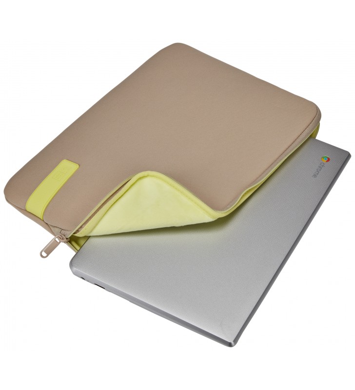 Case Logic Reflect REFPC-113 Plaza Taupe/Sun-Lime genți pentru notebook-uri 33,8 cm (13.3") Geantă Sleeve Gri închis