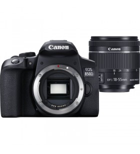 Canon EOS 850D + EF-S 18-55mm f/4-5.6 IS STM Trusă cameră SLR 24,1 MP CMOS 6000 x 4000 Pixel Negru