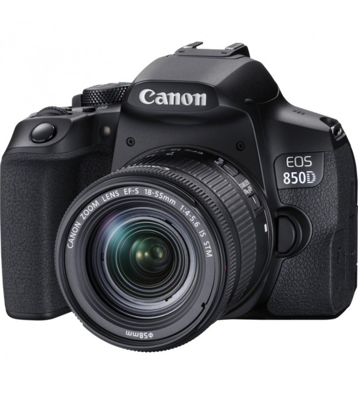 Canon EOS 850D + EF-S 18-55mm f/4-5.6 IS STM Trusă cameră SLR 24,1 MP CMOS 6000 x 4000 Pixel Negru