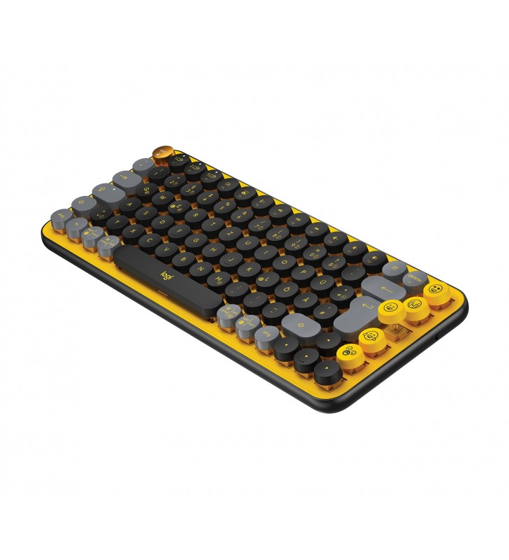 Logitech POP Keys Wireless Mechanical Keyboard With Emoji Keys tastaturi Bluetooth QWERTZ Germană Negru, Gri, Galben