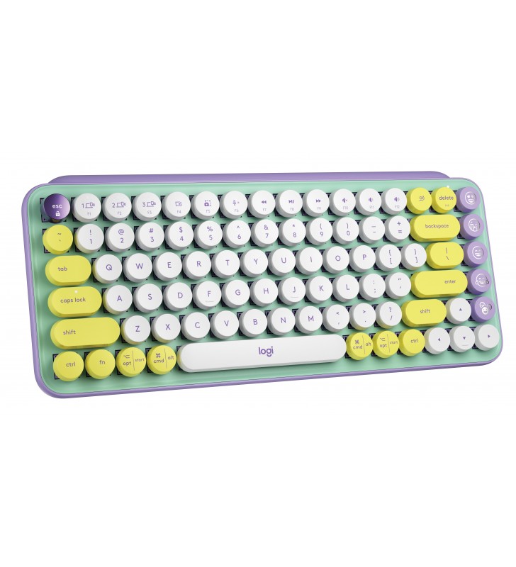 Logitech POP Keys Wireless Mechanical Keyboard With Emoji Keys tastaturi RF Wireless + Bluetooth QWERTZ Germană Culoare mentă