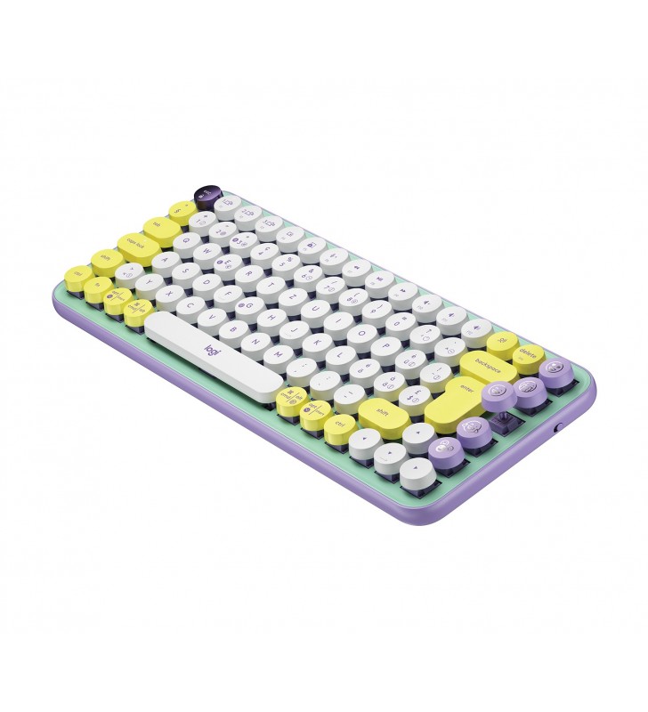 Logitech POP Keys Wireless Mechanical Keyboard With Emoji Keys tastaturi RF Wireless + Bluetooth QWERTZ Elvețiană Culoare mentă