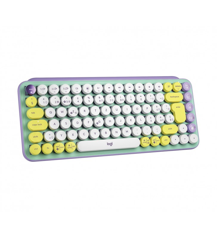 Logitech POP Keys Wireless Mechanical Keyboard With Emoji Keys tastaturi RF Wireless + Bluetooth QWERTZ Elvețiană Culoare mentă