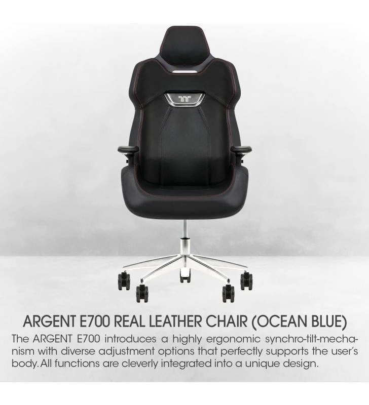 Thermaltake Argent E700 Real Leather Gaming Chair (Space Gray) Designed by Studio F∙A∙Porsche, GGC-ARG-BSLFDL-01