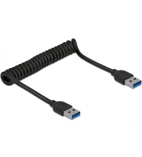 Cablu spirală DeLOCK  USB 3.0 USB-A tată - USB-A tată (negru, 1,2 metri)