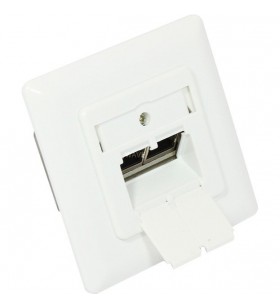 Good Connections  priză de rețea încasabilă Cat. 6A, 2xRJ45, priză de perete (alb, alb semnal RAL9003)