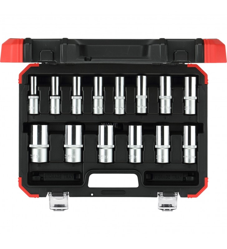 GEDORE  Set chei tubulare roșii 1/2", 14 buc (roșu/negru, SW 10mm - 32mm)
