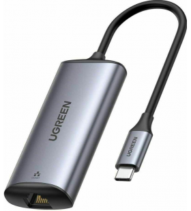 ADAPTOR RETEA Ugreen, "CM275" extern, USB-C la port RJ-45, 2.5 Gbps, gri "70446" (include TV 0.18lei) - 6957303874460