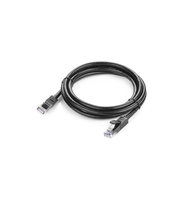PATCH CORD UTP Ugreen Cat6, "NW102" fire din cupru, flat cable, viteza maxima 1 Gbps, 1m, negru "50173" (include TV 0.06 lei) - 6957303851737